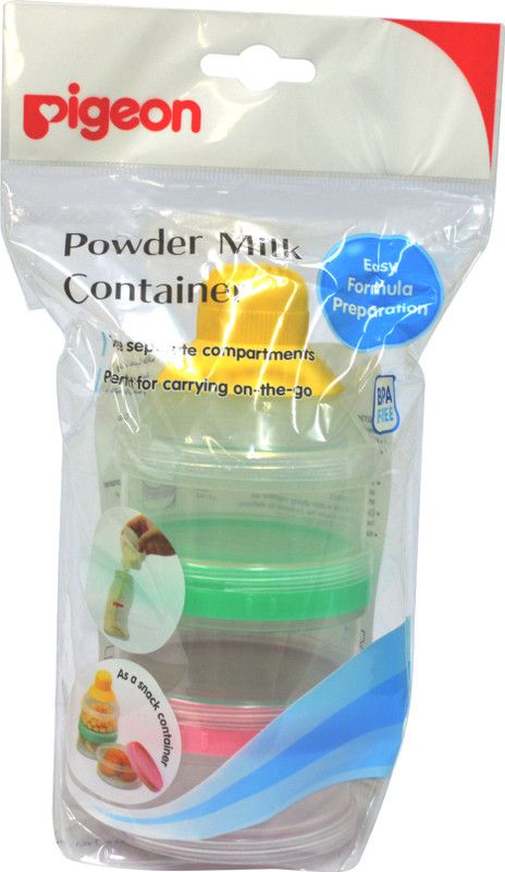 Pigeon POWDER MILK CONTAINER - Polypropylene  (Green, Pink, Yellow)