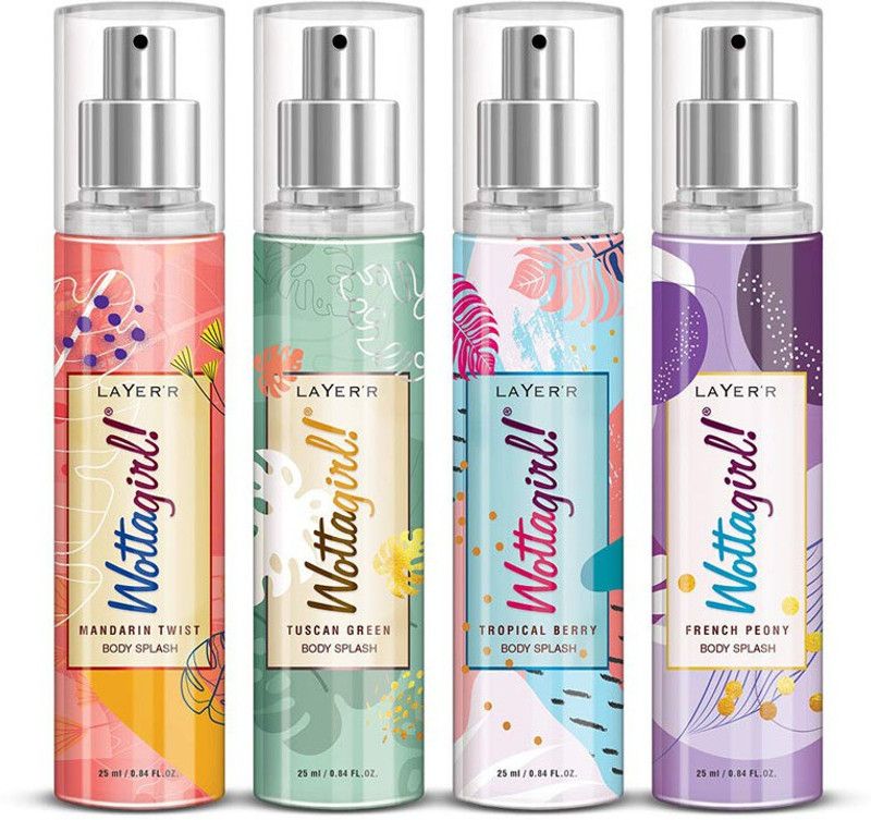 LAYER'R Wottagirl Body Splash Combo Set 25ml Each Body Mist - For Boys & Girls  (100 ml, Pack of 4)