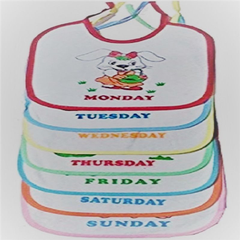 LITTLE PANTHER 7 day bib pack based on the theme of weekdays  (White)
