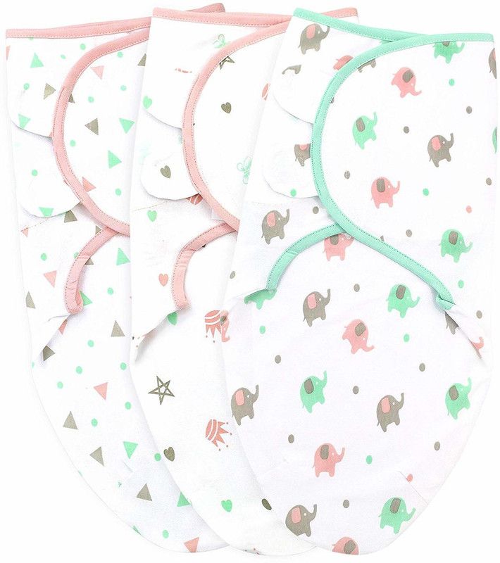 Cuteably Printed Single Swaddling Baby Blanket for AC Room  (Cotton, Multicolor)