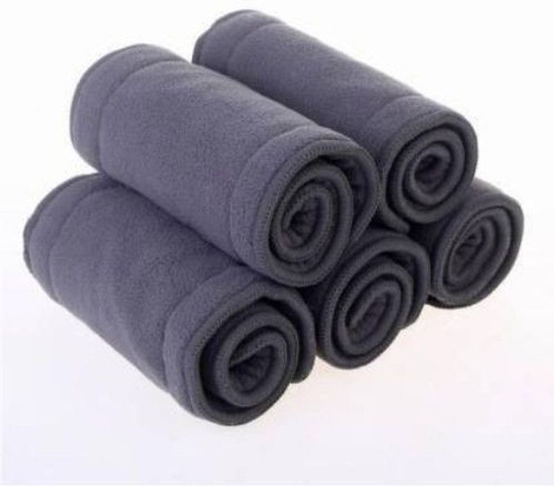 Elitify Pack of 5 Wetfree Reusable Washable Cotton Diaper Nappy Inserts for Baby Cloth Diapers, 5 Layer Bamboo Charcoal Inserts Liners Natures Cloth Diaper Liner - M (5 Pieces ()