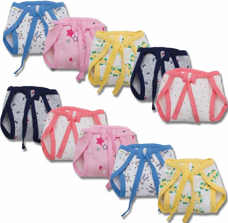 baybee New Born Washable Reusable cotton Diapers for Baby Cloth Diaper Inserts Pack Of 10 ( 9-12 Month)
