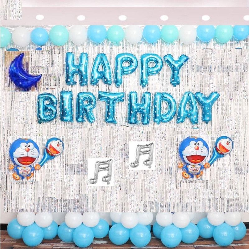 Anayatech 2 pc doreamon with hand tick foil birthday combo-total pack of 50  (Set of 50)