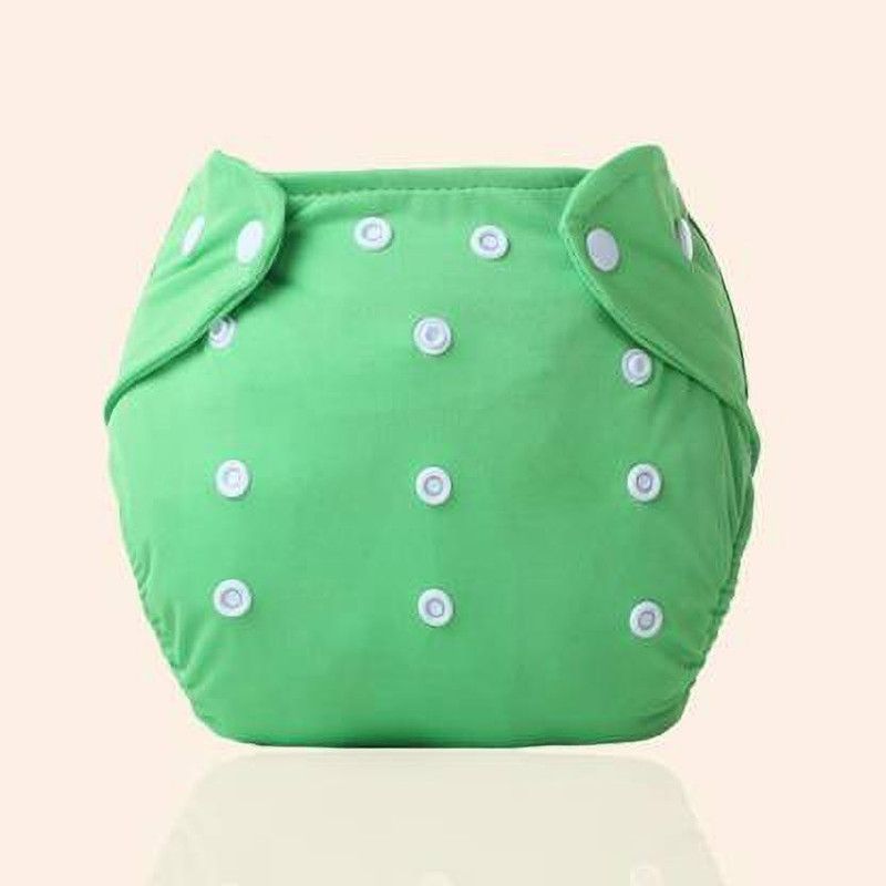 CHARMING STARS GREEN ADJUSTABLE REUSABLE WASHABLE CLOTH BUTTON DIAPER FOR BABIES/NEWBORN/INFANTS
