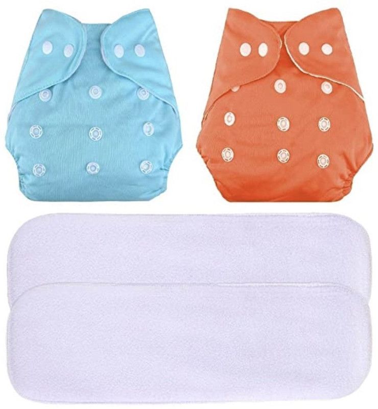Stakipo Medium Cloth Button Diaper Combo - 2 diaper with white insert