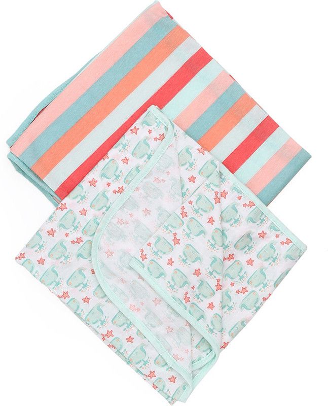 Mi Arcus Striped Crib Swaddling Baby Blanket for AC Room  (Cotton, Multicolor)
