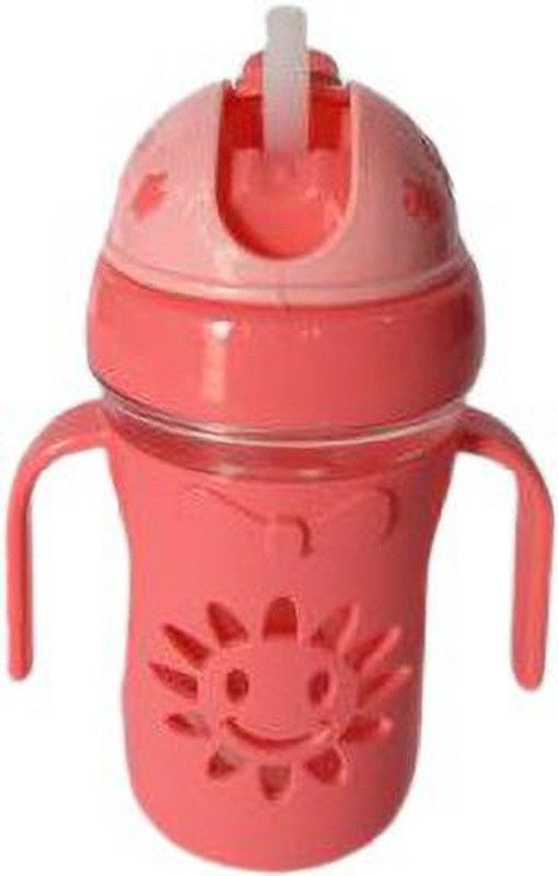 Xyno Plastic Spill-Proof Sippy Cup for Baby with Straw & Handle (Pink)  (Pink)