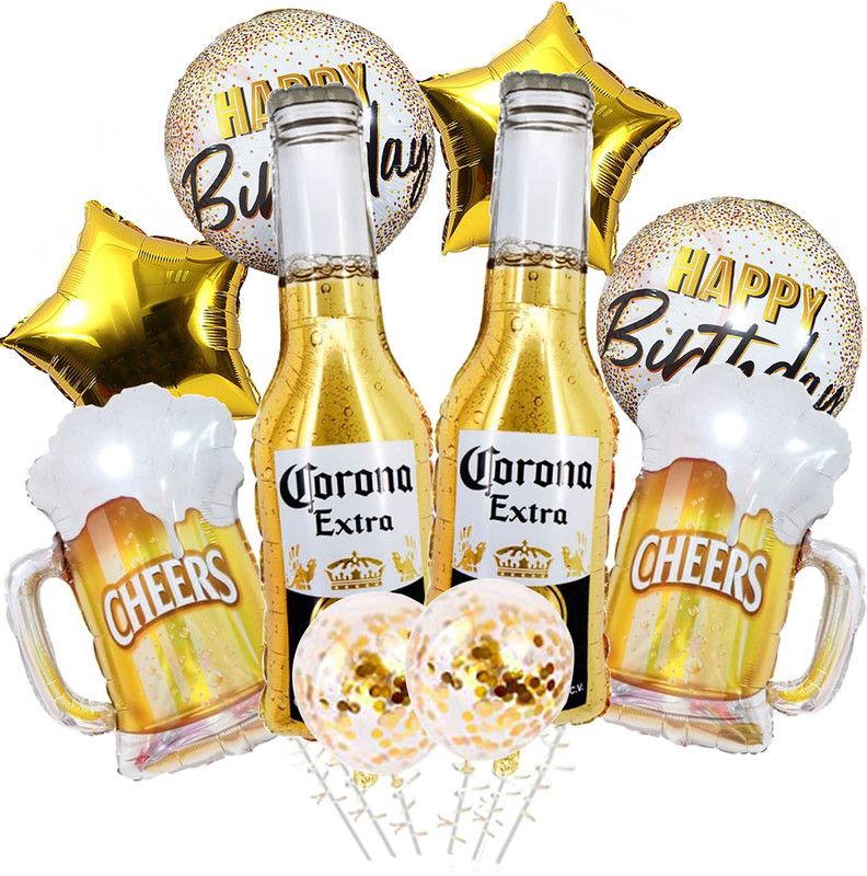 AMFIN Cheers Foil & Wine Bottle Foil Decoration  (Set of 10)