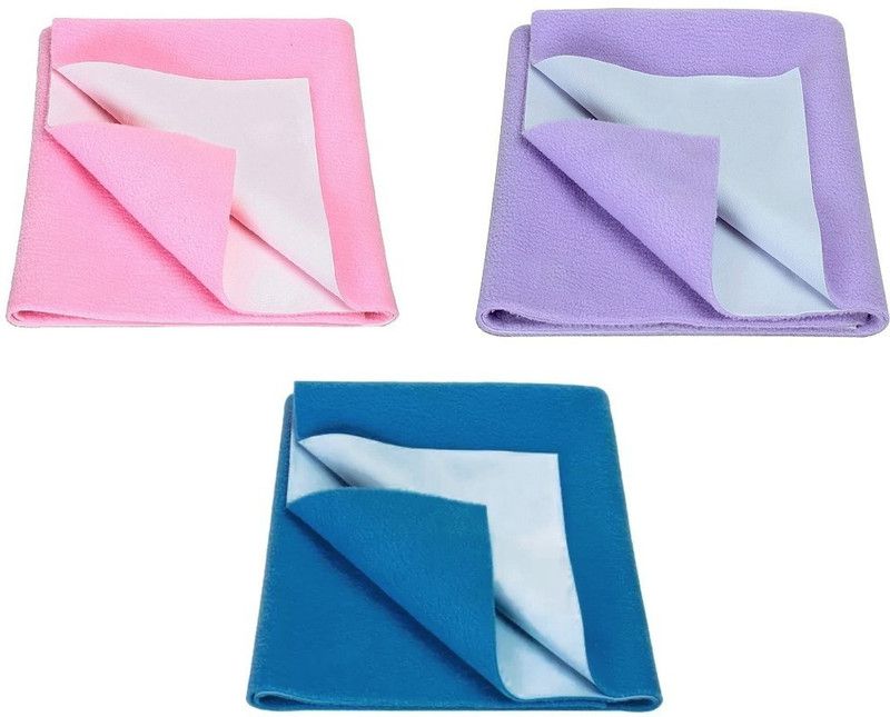 Mintorsi Cotton Baby Bed Protecting Mat  (Pink, Purple, Sky Blue, Large, Pack of 3)