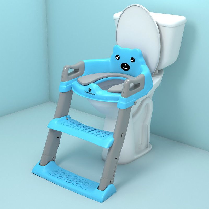 StarAndDaisy Baby Potty Training Toilet Seat, Anti-Slip Potty Training Seat With Ladder Potty Potty Seat  (Blue _Grey)