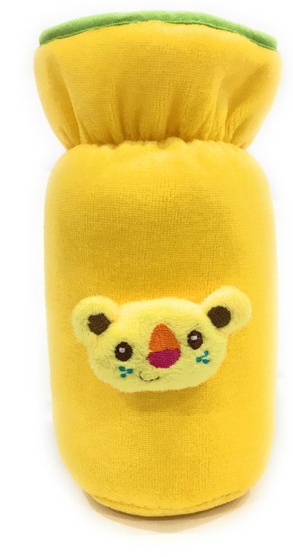 The Little Lookers Plush Stretchable Baby Feeding Bottle Cover  (Yellow)