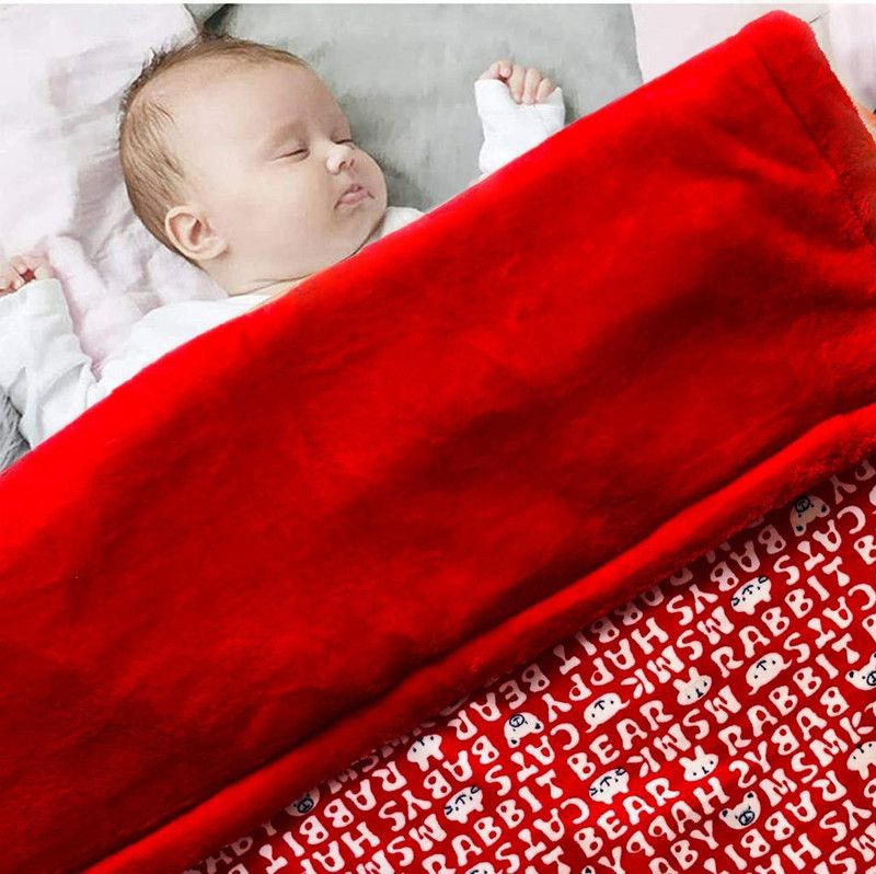 dremik Polka Crib Crib Baby Blanket for Mild Winter  (Fur, Red)