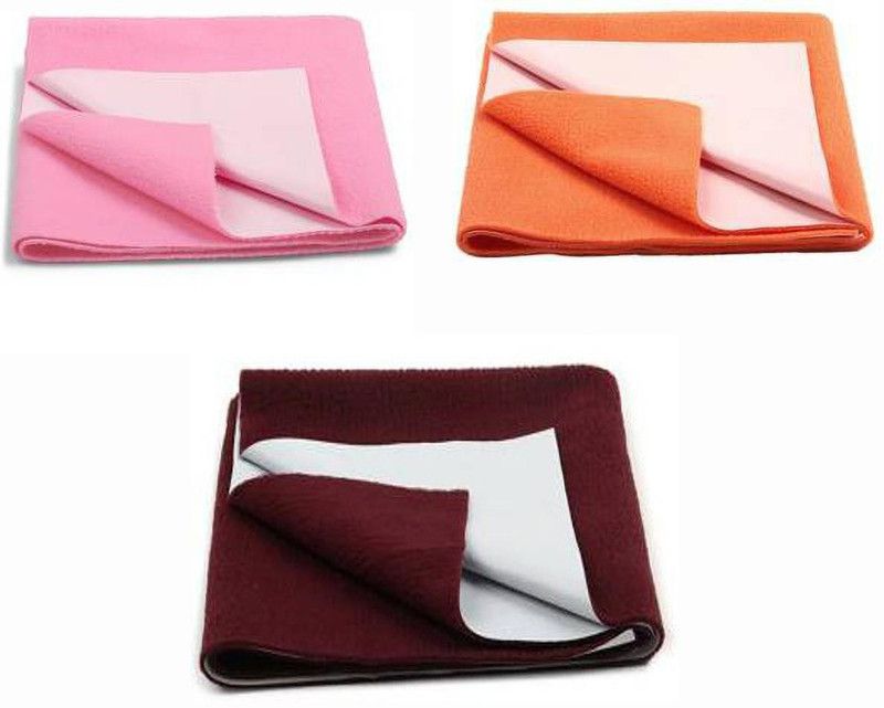AVI Cotton Baby Bed Protecting Mat  (Pink, Maroon, Orange, Large, Pack of 3)