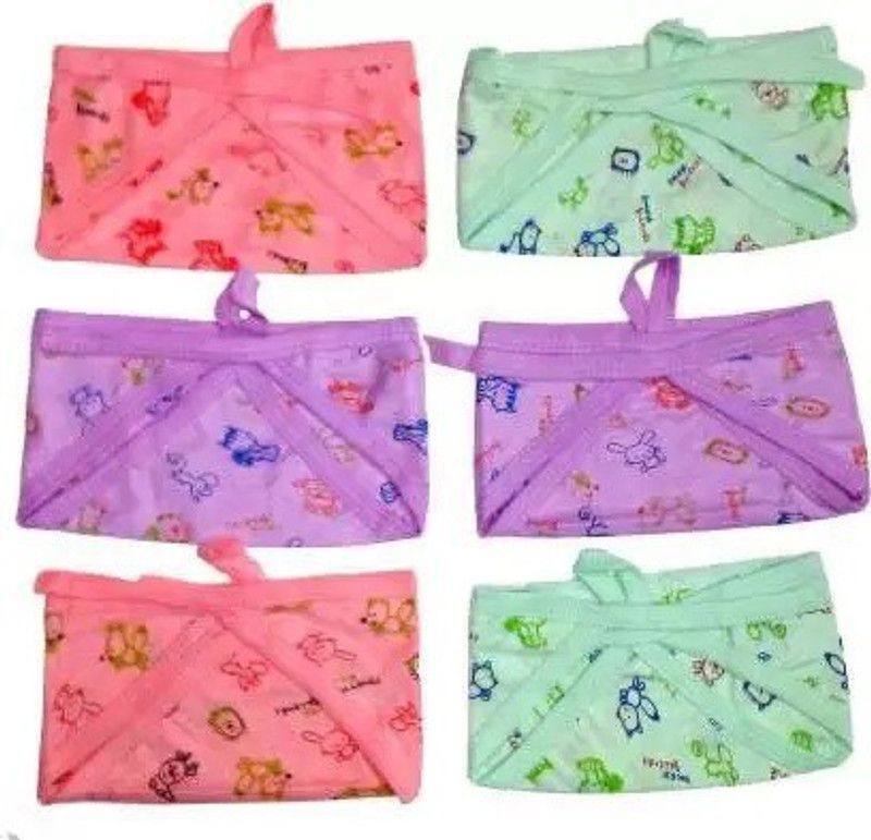 flockidos Washable Reusable Multicolour Hosiery Nappy/Langot for New Born Baby(12pcs)