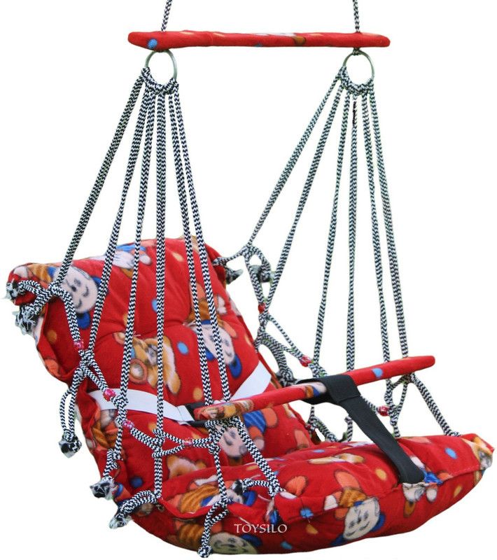 TOYSILO Cotton Swing for Kids, Chair Jhula for 1-3 Years Old Babies with Safety Belt Swings  (Multicolor)