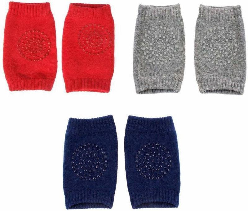 Pramukh Enterprise BABY KNEE PAD MULTICOLORE Baby Knee Pads (solid) muilti Baby Knee Pads  (dotted)