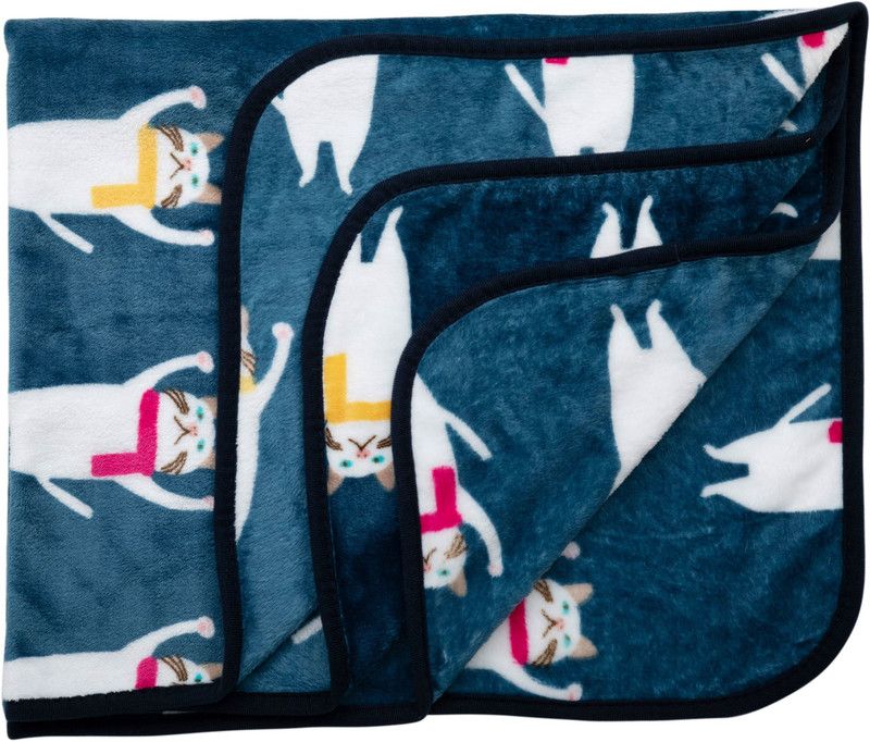 LuvLap Printed Crib AC Blanket for AC Room  (Polyester, Navy Blue)