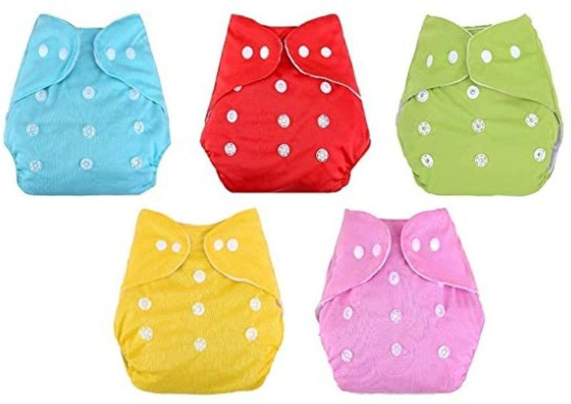 ocean count 4 Combo of Baby Washable cloth Diapers with Buttons and Wet-Free Insert Pads - XL - XXL  (4 Pieces)