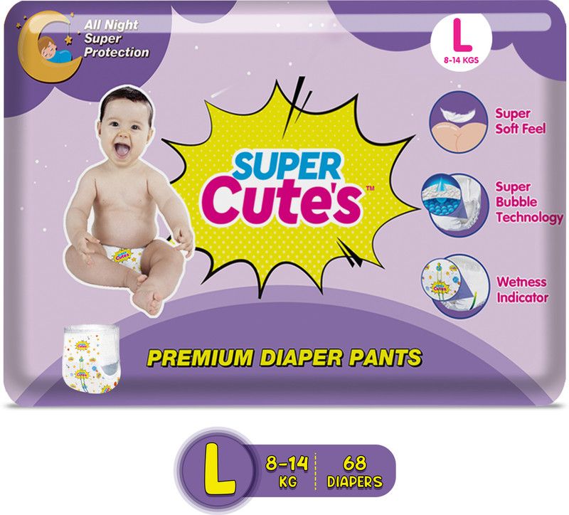 Super Cute's Premium Wonder Pullups Diaper - L  (68 Pieces)