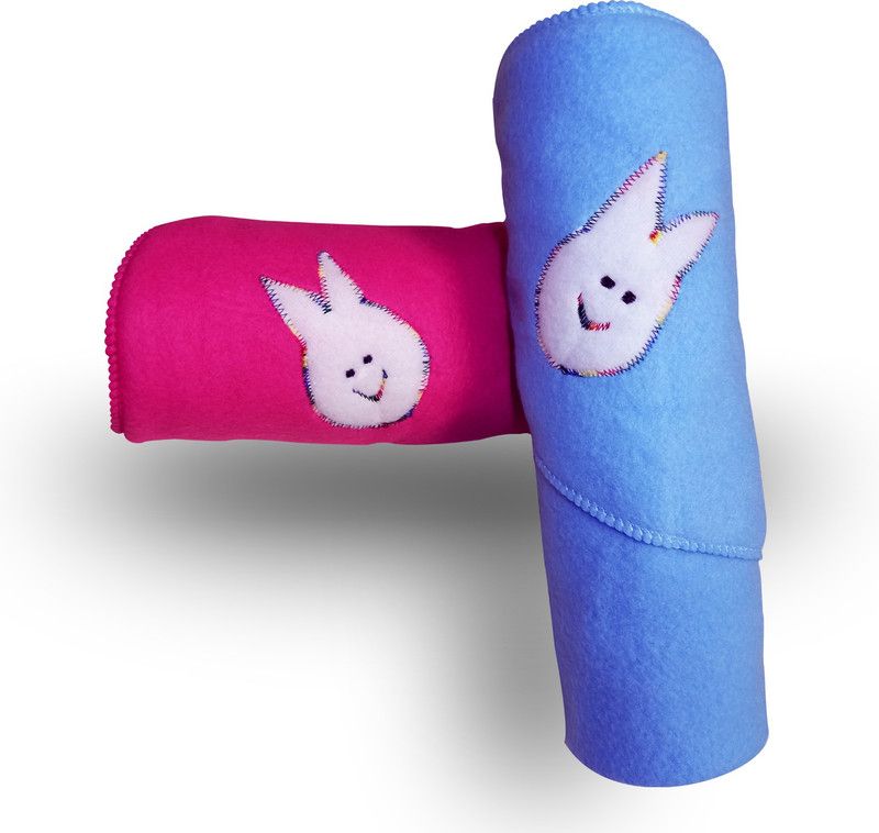New Born Procare Solid Single Hooded Baby Blanket for Heavy Winter  (Microfiber, Skyblue & Pink)