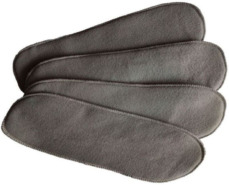TINNY TOTS Pack of 4 Baby Cotton Charcoal Bamboo Inserts(5 Layers) Cloth Diapers Nappies - New Born  (4 Pieces)