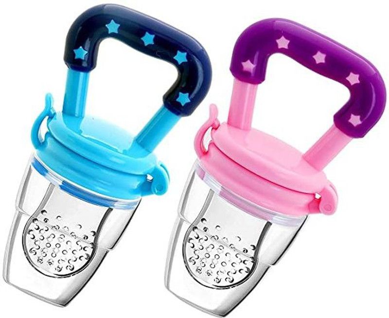 kistapo Food/Fruit Nibbler with Extra Mesh, Soft Pacifier/Feeder, Teether For Baby Feeder  (Blue, Pink)