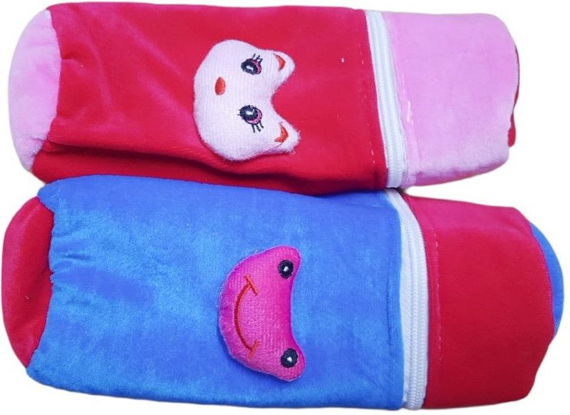 little monkeys baby bottle covers velvet with a zip in a beautiful design n fabric (;arge size)  (Multicolor)