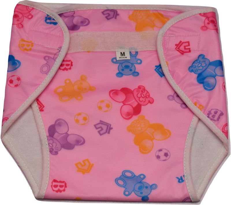 Chirsh New Born Baby Outside Plastic Inside Towel Fabric Nappy/ Cloth Diaper (Pack Of 5) (6-12 Months)
