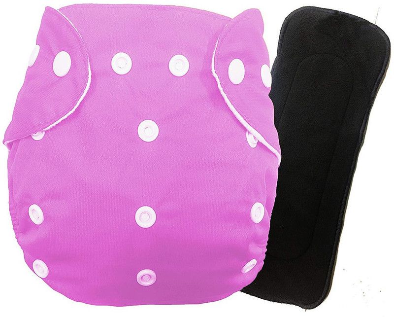 Feelitson Cloth Diaper Reusable Washable Adjustable With 1Pink Diaper 1Insert - S - M  (2 Pieces)