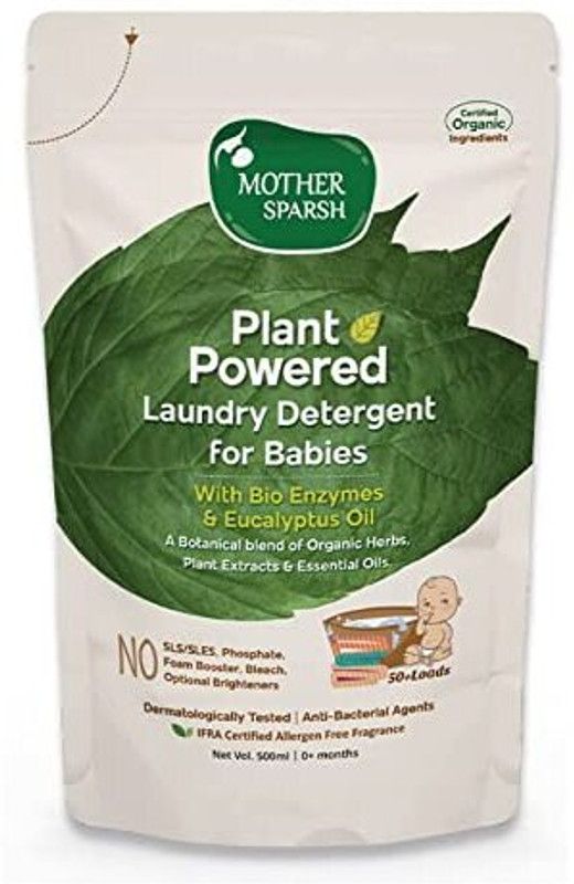 Mother Sparsh Baby Laundry Liquid Detergent (Powered by Plants) with Bio - Enzymes and Eucalyptus Oil, Refill Pack (500ml) Multi-Fragrance Liquid Detergent  (500 ml)