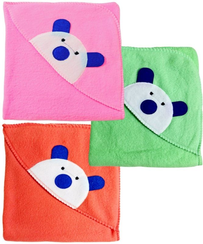 BRANDONN Embroidered Crib Hooded Baby Blanket for AC Room  (Polyester, Multi_6)
