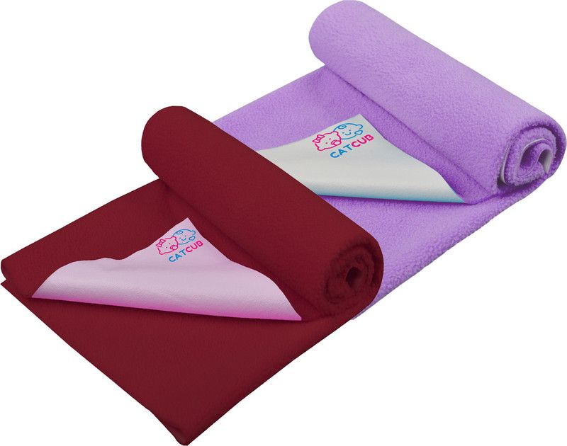 CATCUB Wool Baby Bed Protecting Mat  (Maroon, Purple, Small, Pack of 2)