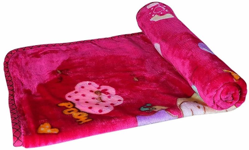 PWI Cartoon Single Swaddling Baby Blanket for AC Room  (Polyester, Maroon)