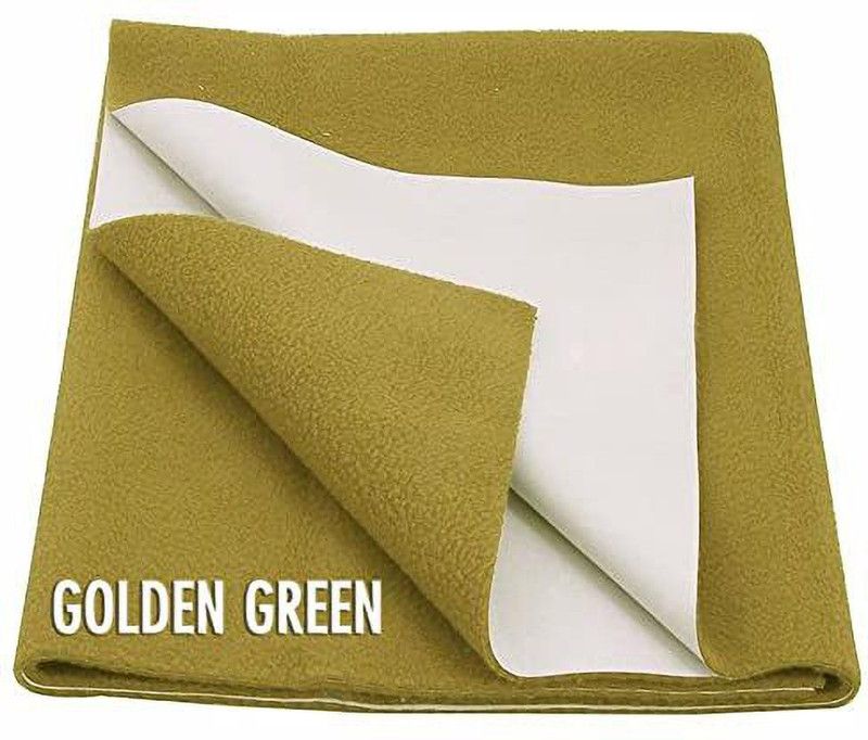 ocean count Fleece Baby Bed Protecting Mat  (gloden green, Medium)