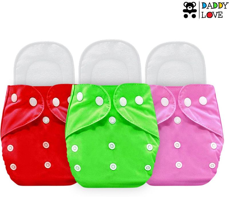 DADDY LOVE Baby Reusable Cloth Diaper, Washable Adjustable Infants Nappy with Insert- (0-24 Months, Pad Included)