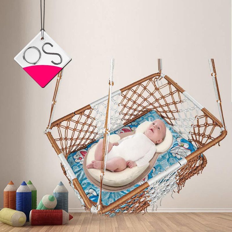 Patiofy Baby Cradle with Mattress Baby Palna/ Baby Bedding Crib Baby Cradle Swing  (Brown)
