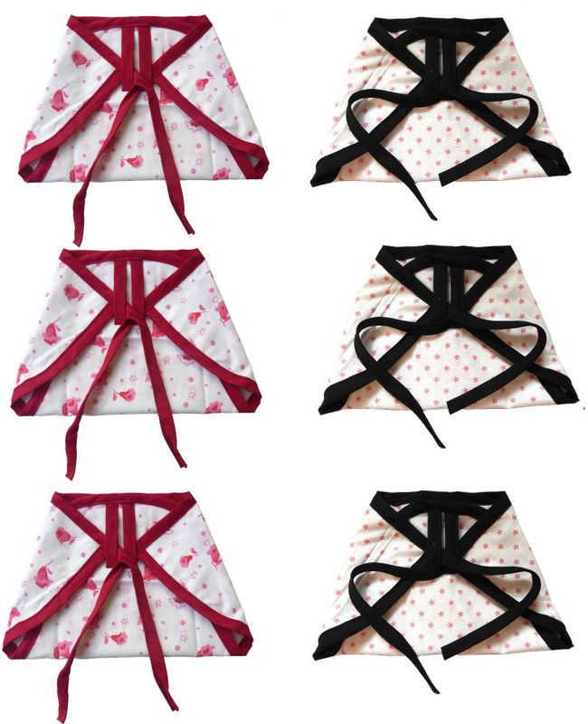 SRIM Cotton Cloth Nappy with Double Layer Fabric - Langot for New Born - 6 Pcs - Best for 3-9 month Baby - Red, Pink SMC20320