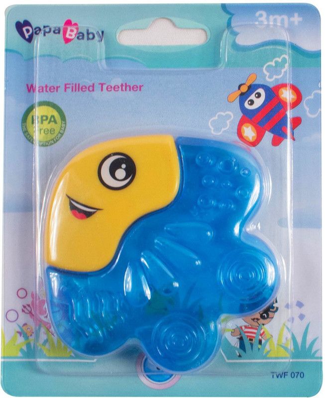 OLE BABY Cute BPA Free Tooth Gel Silicone Fish Shape Soothers Food Nibbler/Feeder/Silicon Dental Care Teether or Fruit Teether/Sterilized Water Filled Teether Age 3+ months Teether  (Blue)