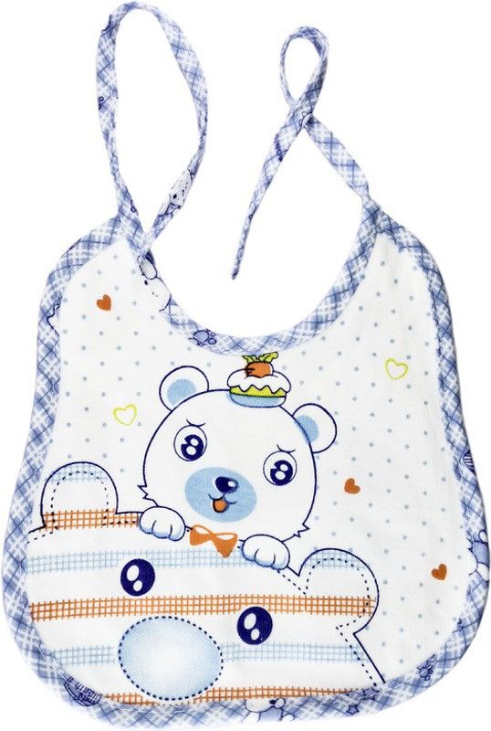 Klarishu Feeding bib apron - Super Soft Pure Cotton, water Proof, Machin Wash for baby  (Blue)