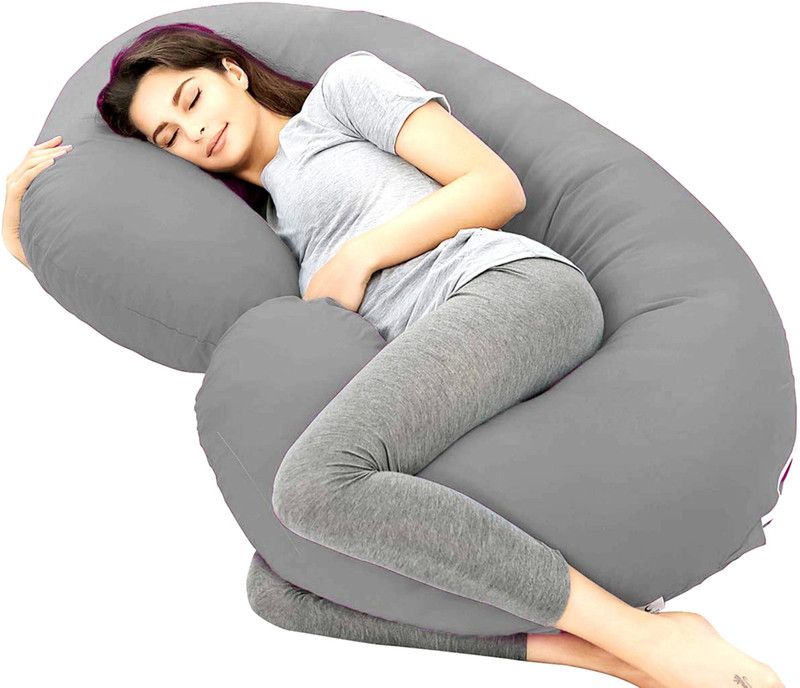 Inoxe Microfibre Solid Pregnancy Pillow Pack of 1  (Grey)