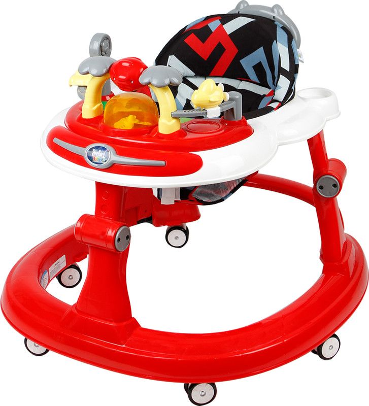 Steelbird Musical 3-in-1 Walker With Parent Rod  (Red)