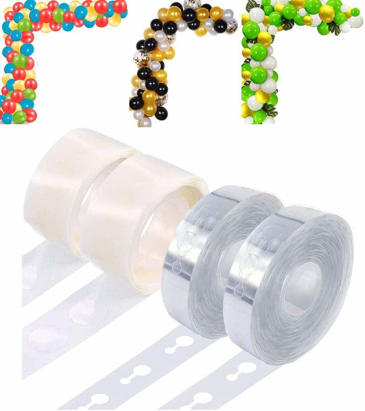 RTB Enterprises 2 Balloon Arch Tape with 2 Glue Dots Roll, 200 Glue Dots Roll, 32 Feet Balloon Garland for Balloon Arch Birthday Party Decoration, Celebration  (Set of 2)