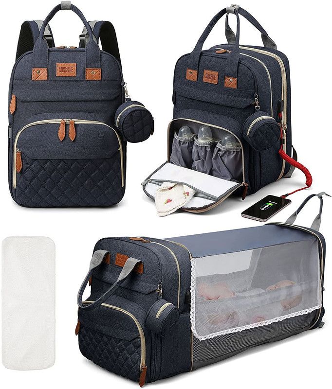 SHK Digitrade Diaper Bag Backpack,All-in-One Baby Bags for Kids,Mosquito Net(40X30X6 CM)-Blue Diaper Bag  (Blue)