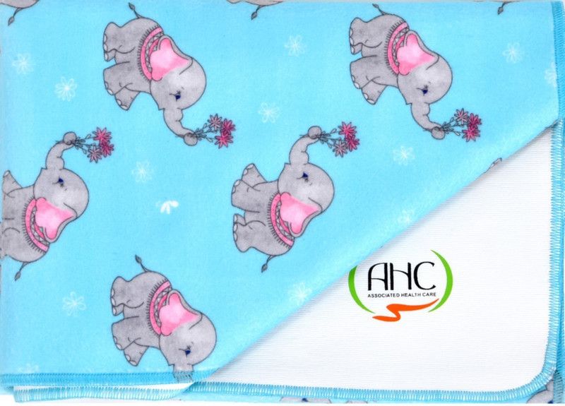 AHC Microfiber Baby Bed Protecting Mat  (Blue, Medium)
