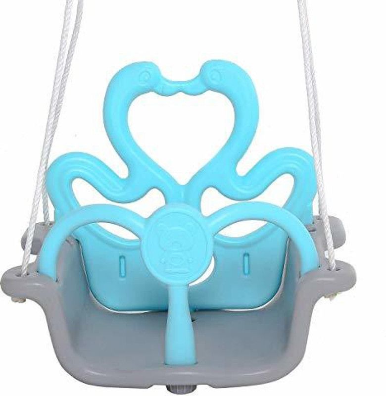 GoodLuck Baybee 3-in-1 Snug Plastic Swing Chair for Kids-Folding Jhula Swing Chair Ideal for Kids ,Plain Adjustable Hanging Hammock Suitable for Indoor,Outdoor,Balcony,Home,Bedroom Swings  (Blue, Grey)