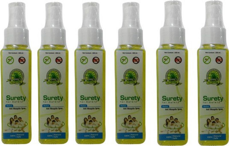 Surety for Safety Anti Mosquito Spray 6 Bottles  (6 x 1)