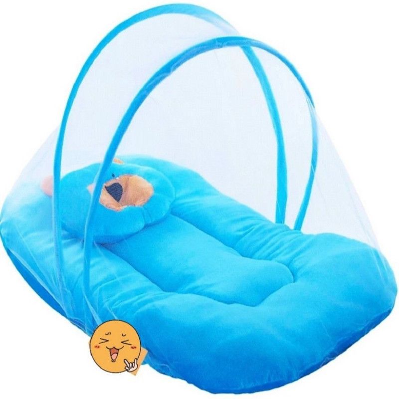 Decor Hut  Nylon, Velvet, Cotton Silk Blend Baby Bed Sized Bedding Set  (Aqua Blue)