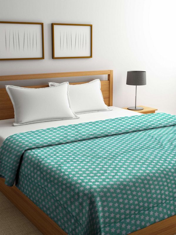Raymond Home Abstract Crib Quilt for Mild Winter  (Microfiber, Sea Green)