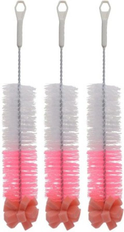 SBTs cleaning brush for cleaning glass and water bottle cleaner washer tool nylon brush  (White, Red)
