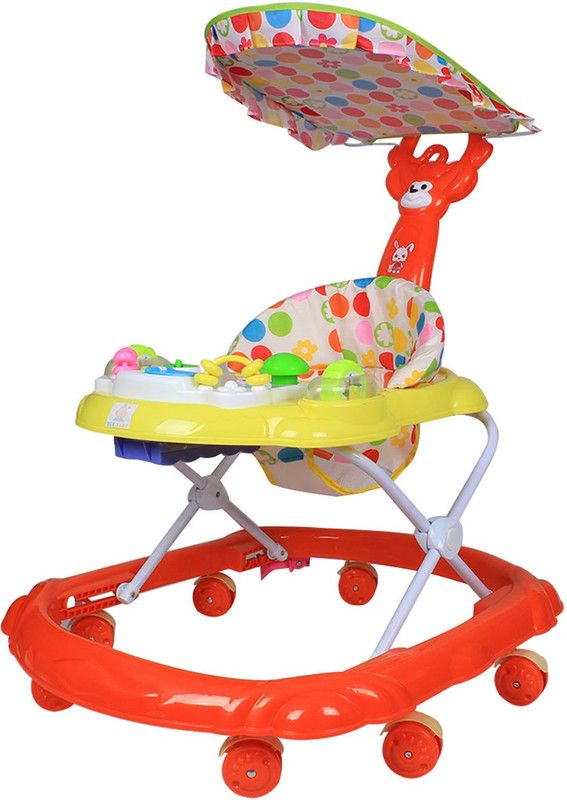 OLE BABY Musical Activity Walker With Parent Rod  (Red)